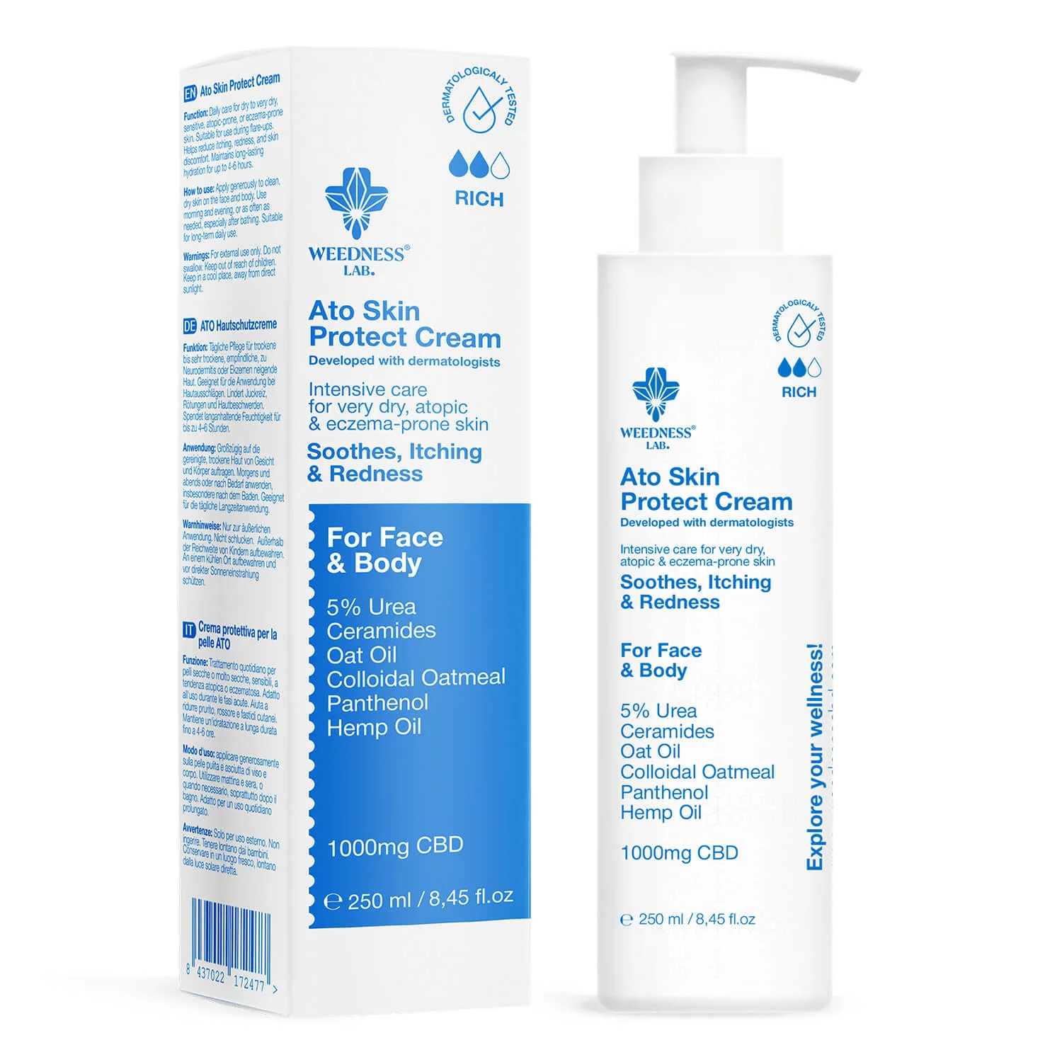 Dry Skin Protect Eczema Cream 1000mg CBD WEEDNESS