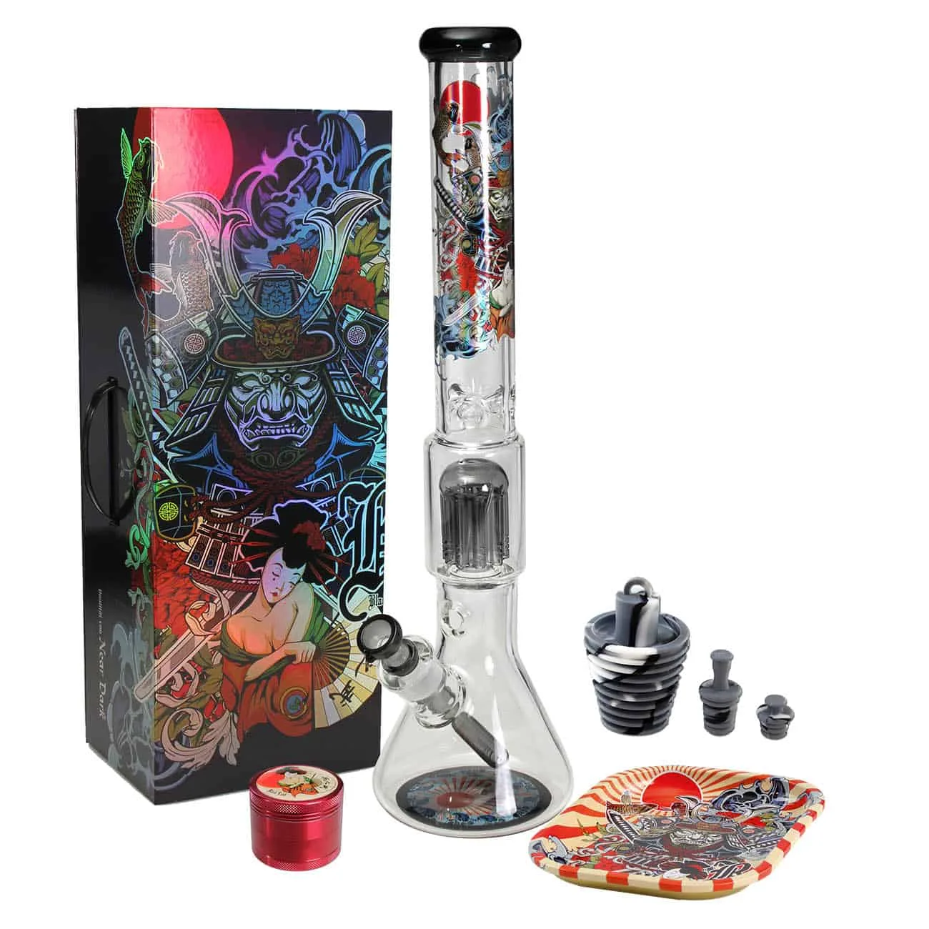 Glass bong Black Leaf RONIN + GEISHA 40cm
